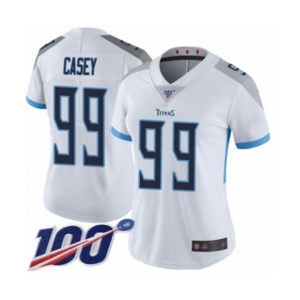 Women's Tennessee Titans #99 Jurrell Casey White Vapor Untouchable Limited Player 100th Season Football Jersey