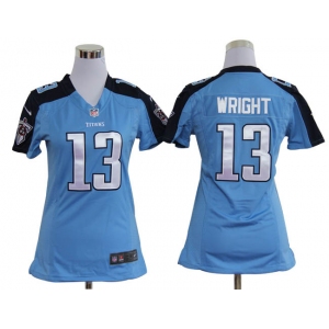 nike women nfl jerseys tennessee titans #13 wright blue[nike]