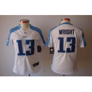nike women nfl jerseys tennessee titans #13 wright white[nike limited]