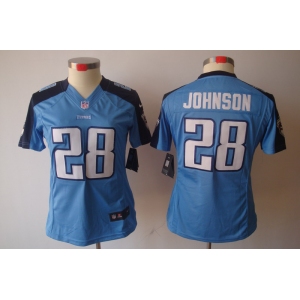nike women nfl jerseys tennessee titans #28 chris johnson lt.blue[nike limited]