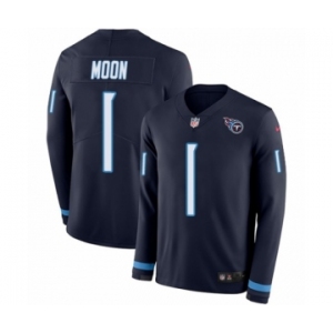 Youth Nike Tennessee Titans #1 Warren Moon Limited Navy Blue Therma Long Sleeve NFL Jersey