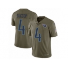 Youth Nike Tennessee Titans #4 Ryan Succop Limited Olive 2017 Salute to Service NFL Jersey
