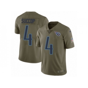 Youth Nike Tennessee Titans #4 Ryan Succop Limited Olive 2017 Salute to Service NFL Jersey