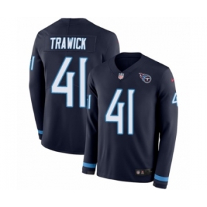 Youth Nike Tennessee Titans #41 Brynden Trawick Limited Navy Blue Therma Long Sleeve NFL Jersey