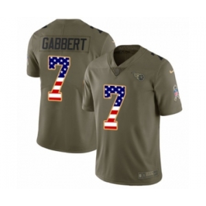 Youth Nike Tennessee Titans #7 Blaine Gabbert Limited Olive USA Flag 2017 Salute to Service NFL Jersey