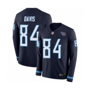 Youth Nike Tennessee Titans #84 Corey Davis Limited Navy Blue Therma Long Sleeve NFL Jersey