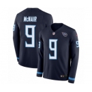 Youth Nike Tennessee Titans #9 Steve McNair Limited Navy Blue Therma Long Sleeve NFL Jersey