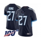 Youth Tennessee Titans #27 Eddie George Navy Blue Team Color Vapor Untouchable Limited Player 100th Season Football Jersey