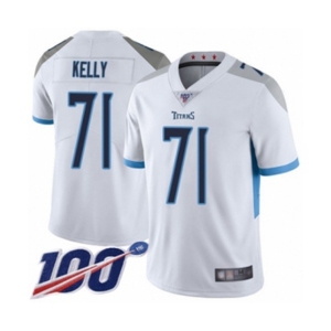 Youth Tennessee Titans #71 Dennis Kelly White Vapor Untouchable Limited Player 100th Season Football Jersey