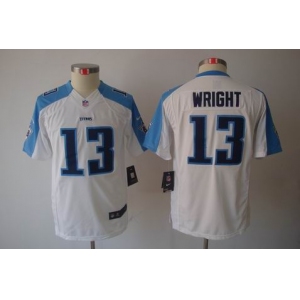 nike youth nfl jerseys tennessee titans #13 wright white[nike limited]