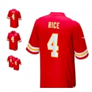 Men's Kansas City Chiefs #4 Rice Game Red Team Color Football Jersey