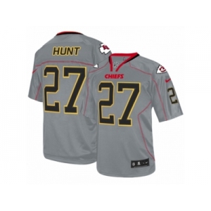 Men Nike Kansas City Chiefs #27 Kareem Hunt Elite Lights Out Grey NFL Jersey