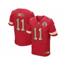 Nike Kansas City Chiefs #11 Alex Smith Red Team Color Men's Stitched NFL Elite Gold Jersey