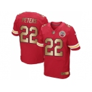 Nike Kansas City Chiefs #22 Marcus Peters Red Team Color Men's Stitched NFL Elite Gold Jersey