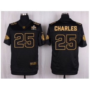 Nike Kansas City Chiefs #25 Jamaal Charles Black Pro Line Gold Collection Jersey[Elite]
