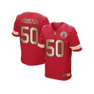 Nike Kansas City Chiefs #50 Justin Houston Red Team Color Men's Stitched NFL Elite Gold Jersey