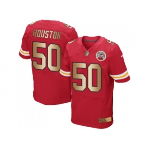 Nike Kansas City Chiefs #50 Justin Houston Red Team Color Men's Stitched NFL Elite Gold Jersey