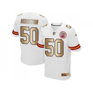 Nike Kansas City Chiefs #50 Justin Houston White Men's Stitched NFL Elite Gold Jersey
