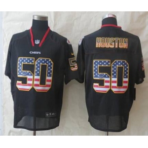 nike nfl jerseys kansas city chiefs #50 houston black[Elite USA flag fashion][houston]