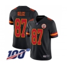 Big Size Nike Chiefs #87 Travis Kelce Black Men's Stitched NFL Limited Rush 100th Season Jersey