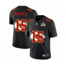 Kansas City Chiefs #15 Patrick Mahomes Black 2021 Shadow Logo Bowl LV Jersey