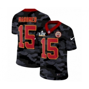 Kansas City Chiefs #15 Patrick Mahomes Camo Red Super Bowl LV Jersey