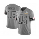 Kansas City Chiefs #15 Patrick Mahomes Gray Gridiron Super Bowl LV Jersey