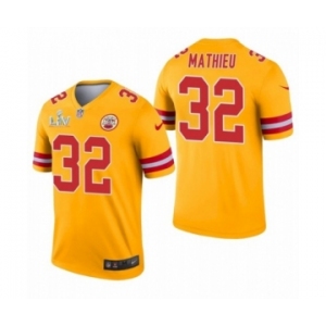 Kansas City Chiefs #32 Tyrann Mathieu Gold 2021 Super Bowl LV Jersey