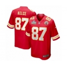 Kansas City Chiefs #87 Travis Kelce Red Super Bowl LV Game Jersey