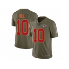 Men Nike Kansas City Chiefs #10 Tyreek Hill Limited Olive 2017 Salute to Service NFL Jersey