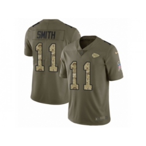 Men Nike Kansas City Chiefs #11 Alex Smith Limited Olive Camo 2017 Salute to Service NFL Jersey