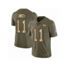 Men Nike Kansas City Chiefs #11 Alex Smith Limited Olive Gold 2017 Salute to Service NFL Jersey