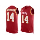 Men Nike Kansas City Chiefs #14 Demarcus Robinson Limited Red Player Name & Number Tank Top NFL Jersey