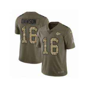 Men Nike Kansas City Chiefs #16 Len Dawson Limited Olive Camo 2017 Salute to Service NFL Jersey