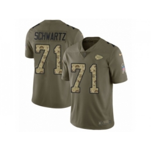 Men Nike Kansas City Chiefs #71 Mitchell Schwartz Limited Olive Camo 2017 Salute to Service NFL Jersey