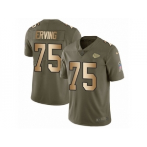 Men Nike Kansas City Chiefs #75 Cameron Erving Limited Olive Gold 2017 Salute to Service NFL Jersey