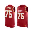 Men Nike Kansas City Chiefs #75 Cameron Erving Limited Red Player Name & Number Tank Top NFL Jersey