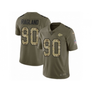 Men Nike Kansas City Chiefs #90 Reggie Ragland Limited Olive Camo 2017 Salute to Service NFL Jersey