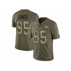 Men Nike Kansas City Chiefs #95 Chris Jones Limited Olive Camo 2017 Salute to Service NFL Jersey