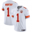 Men’s Kansas City Chiefs #1 Xavier Worthy White Vapor Untouchable Limited Stitched Football Jersey