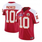 Men’s Kansas City Chiefs #10 Isiah Pacheco Red White 2024 F.U.S.E. Super Bowl LVIII Patch Vapor Untouchable Limited Football Stitched Jersey