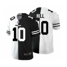 Men's Kansas City Chiefs #10 Tyreek Hill Black V White Peace Split Vapor Untouchable Limited Football Jersey