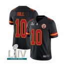 Men's Kansas City Chiefs #10 Tyreek Hill Limited Black Rush Vapor Untouchable Super Bowl LIV Bound Football Jersey