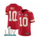 Men's Kansas City Chiefs #10 Tyreek Hill Red Team Color Vapor Untouchable Limited Player Super Bowl LIV Bound Football Jersey