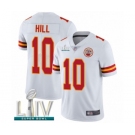 Men's Kansas City Chiefs #10 Tyreek Hill White Vapor Untouchable Limited Player Super Bowl LIV Bound Football Jersey