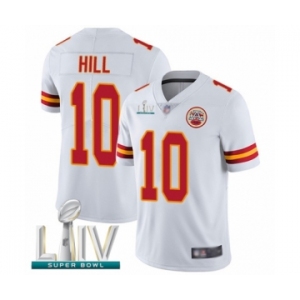 Men's Kansas City Chiefs #10 Tyreek Hill White Vapor Untouchable Limited Player Super Bowl LIV Bound Football Jersey