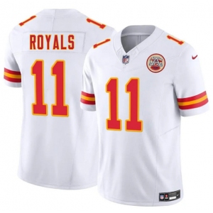 Men's Kansas City Chiefs #11 Jalen Royals White 2025 Draft F.U.S.E. Vapor Untouchable Limited Football Stitched Jersey
