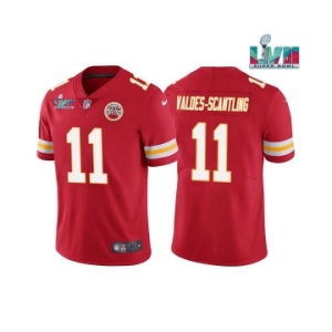 Men's Kansas City Chiefs #11 Marquez Valdes-Scantling Red Super Bowl LVII Patch Vapor Untouchable Limited Stitched Jersey