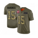 Men's Kansas City Chiefs #15 Patrick Mahomes 2019 Olive Camo Salute to Service Limited Jersey