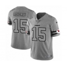 Men's Kansas City Chiefs #15 Patrick Mahomes II Limited Gray Team Logo Gridiron Football Jersey